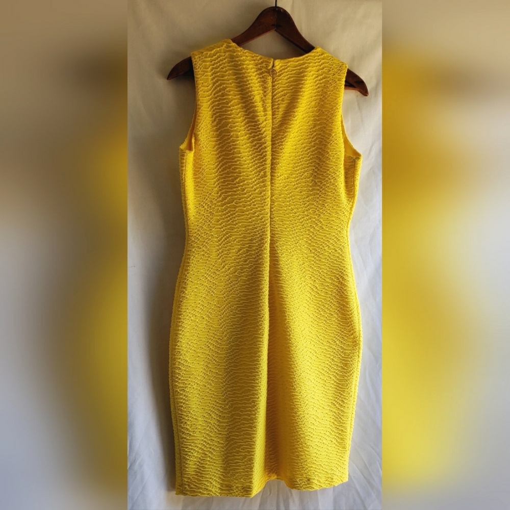 Tommy Hilfiger Elegant Sleeveless Sheath Yellow Dress Size:8 - Picture 4 of 10